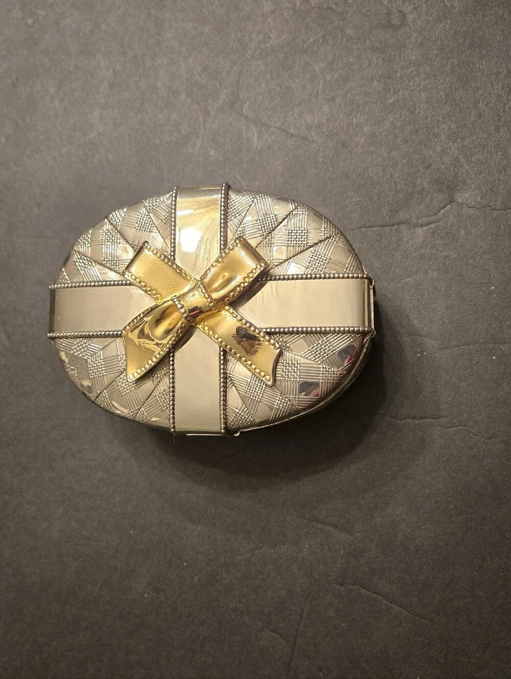 Vintage Silver Tone Trinket Box